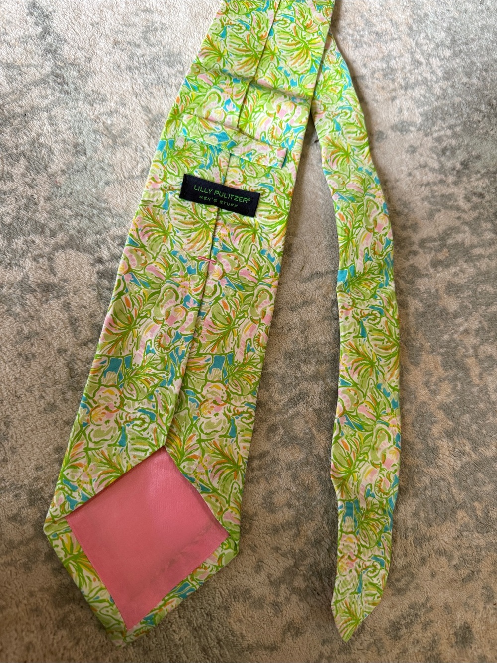 Lilly Pulitzer Green, Pink & Blue Floral Silk Tie